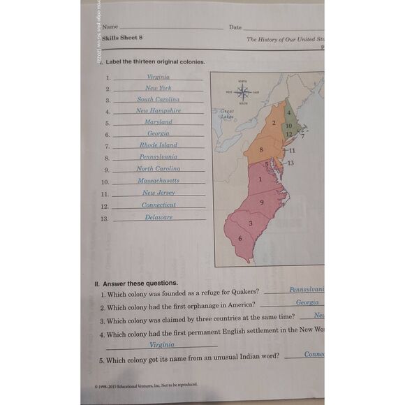 Abeka The History of Our United States Geography/Maps & Reviews Teacher Key 4e - Picture 3 of 3